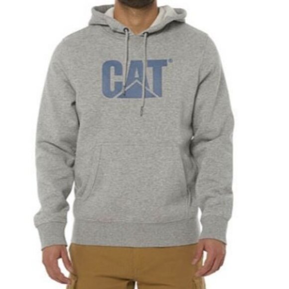 Caterpillar Foundation Men's Hoodie Hooded Sweatshirt Heather Grey Logo Medium - Picture 1 of 5